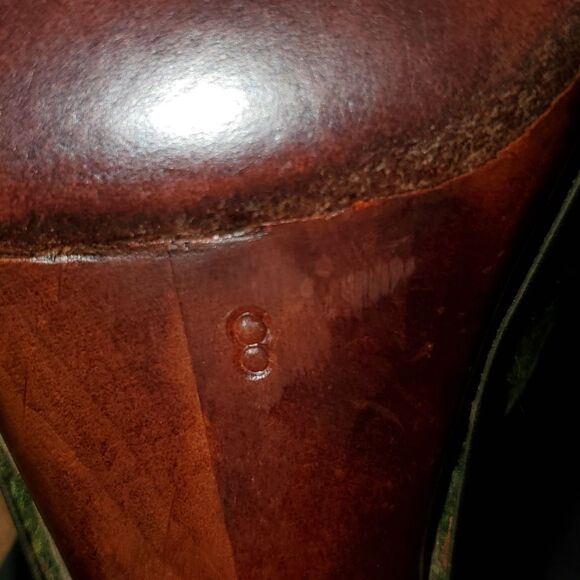 Calleen Cordero Green Wool Embelished Wood Clogs Mules Handmade size 8 - Picture 10 of 10